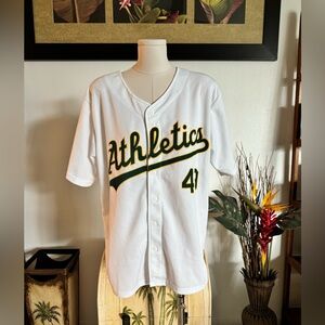 Adult Small Oakland Athletics #49 Jersey ANDERSON Short Sleeve Button Down Shirt